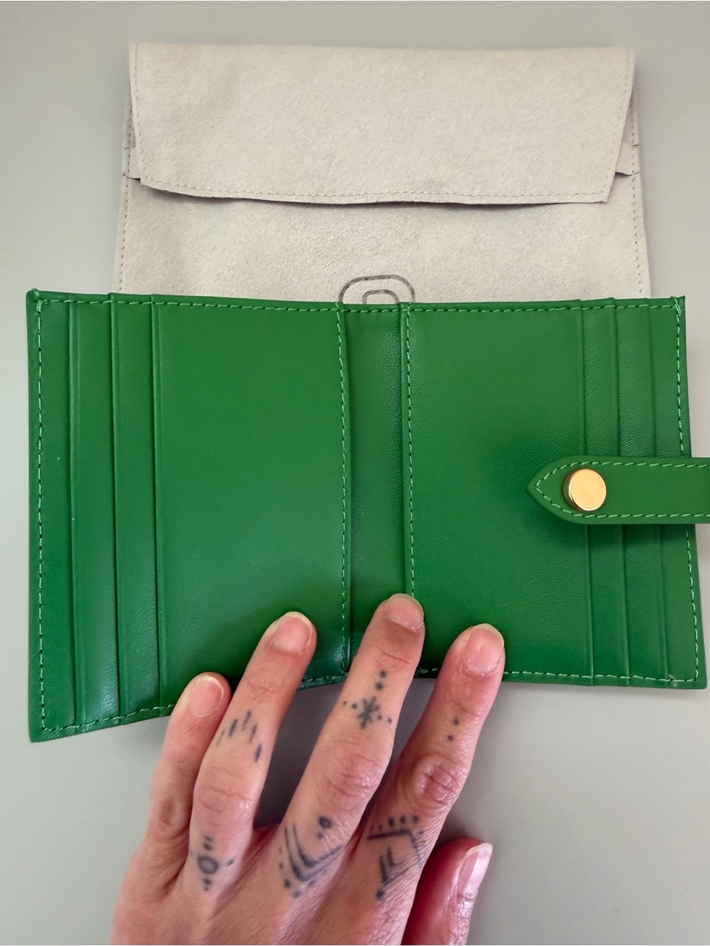 Palettetique Green Leather Card Wallet - Picture 4 of 6